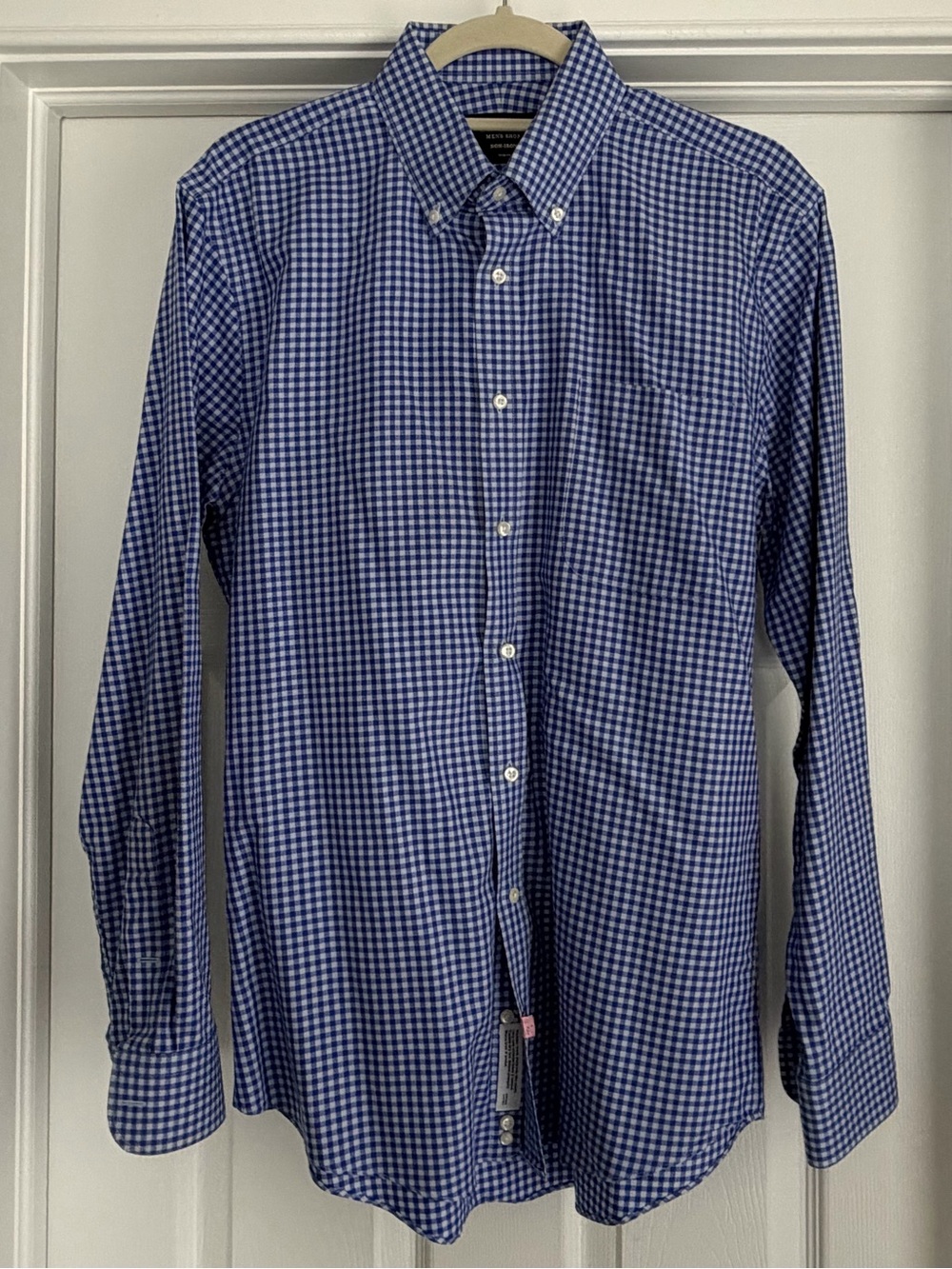 Nordstrom Trim Fit Blue Gingham Button-Down Shirt